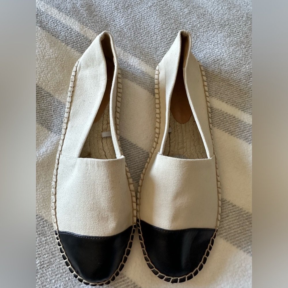 J.Crew Black toe Cream Espadrille